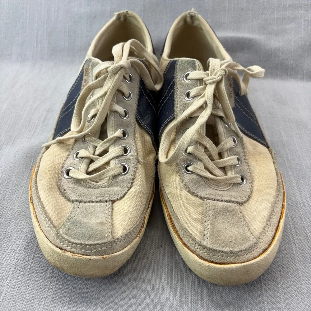 Converse One Star Sneakers Womens 9 Low Top Cream Navy Blue 509571T